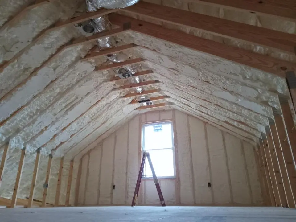 Spray foam roofing application for Crawl Space Insulation project in Middleton